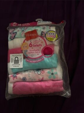 Hanes Toddler Girls Briefs Pack - Pink, White, Aqua
